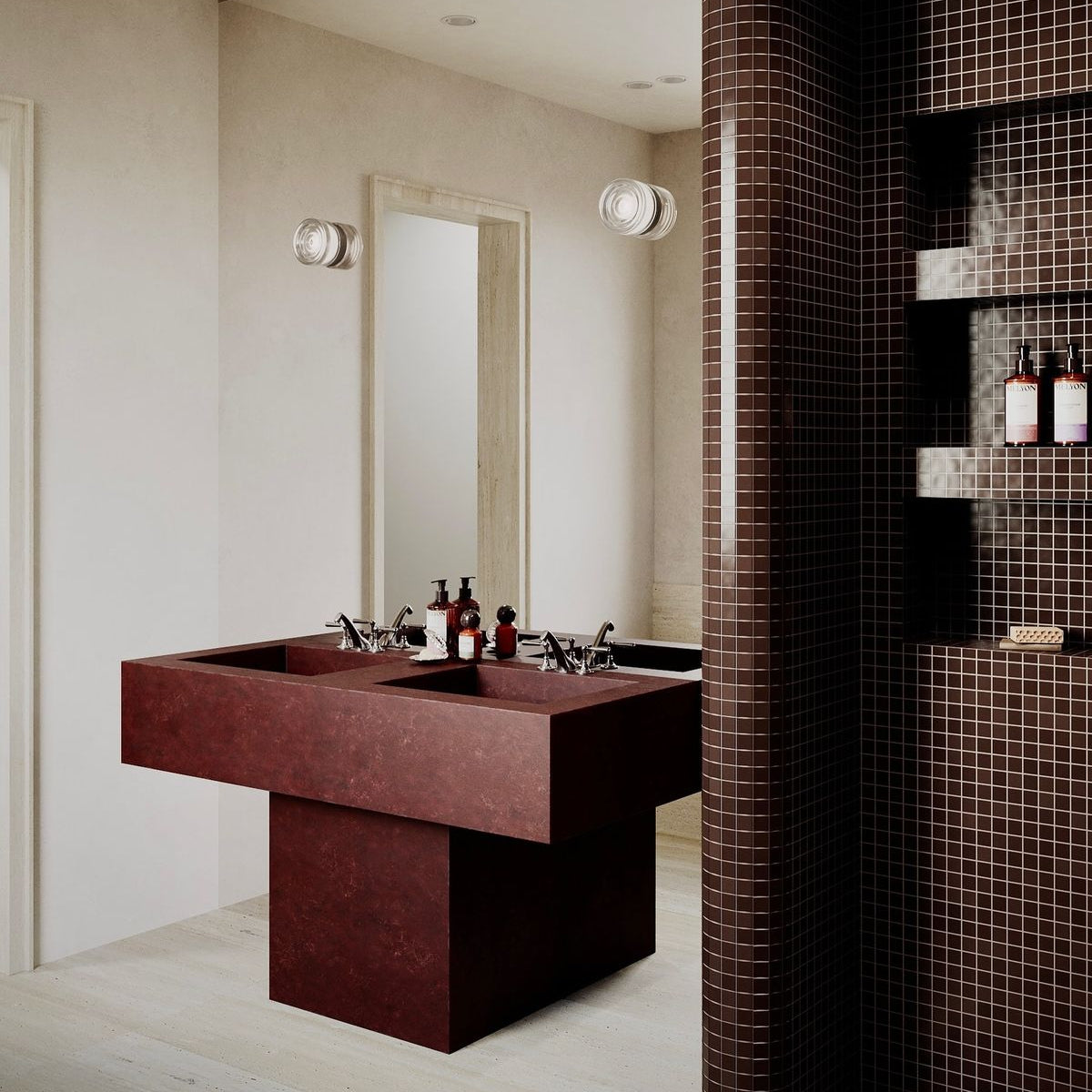 Bagno contemporaneo progettato da Cariolato Arredamenti
